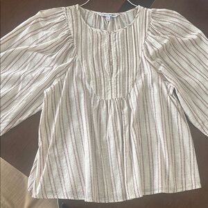 Elizabeth and James, beautiful Boho Cream and Red Striped Blouse.